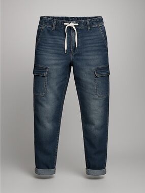Torrid Pull-On Boyfriend Jeans 1R Dark Wash Stretch Drawstring Waist